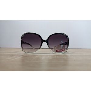 Foster Grant Oversized Sunglasses Glam Rhinestone Trim Gradient Lens NWT